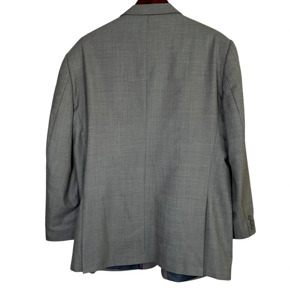 SACARI Classic 100% Merino Wool Gray Blazer Jacket Men’s 46R Suit Coat 3-Button